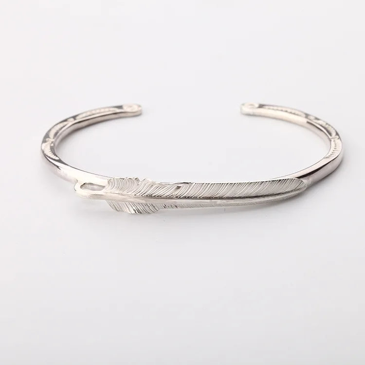 925 Sterling Feather Flower Bracelet