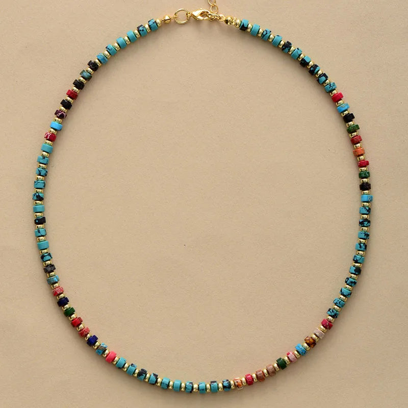 Handmade Turquoise Beaded Choker