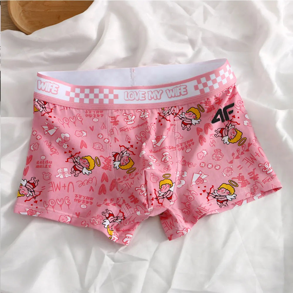 Fashion Brand Cotton Women Panties Printed Sports Boxer Breathable Summer Sexy Underwear Mid-Waist Boyshort Female Student Pants