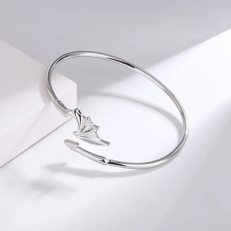 925 Sterling Feather Flower Bracelet