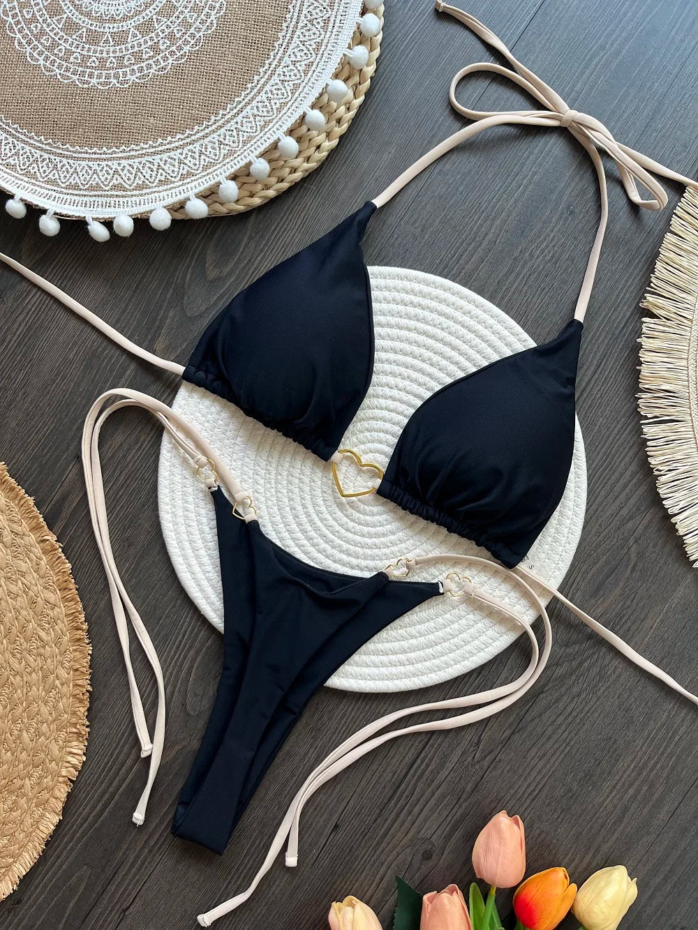 Halter Triangle Thong Bikini