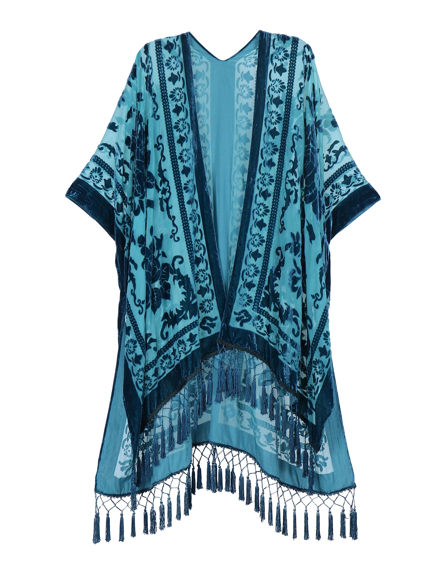 Tassel Plush Beach Kimono