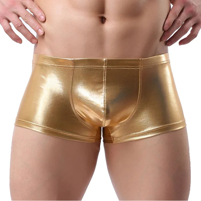 Men's Faux Leather Boxers Briefs