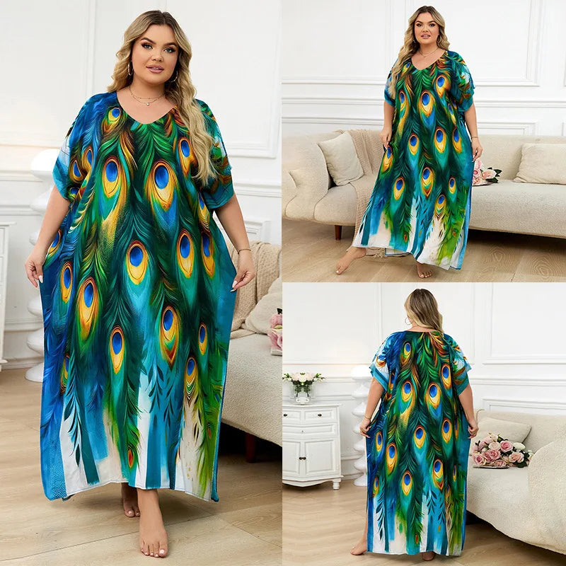 Flowing Plus-Size Kaftan