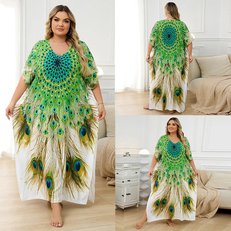Flowing Plus-Size Kaftan