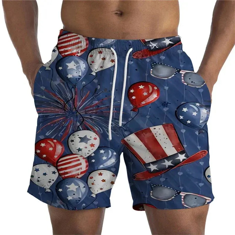 3D Printed Flag Beach Shorts