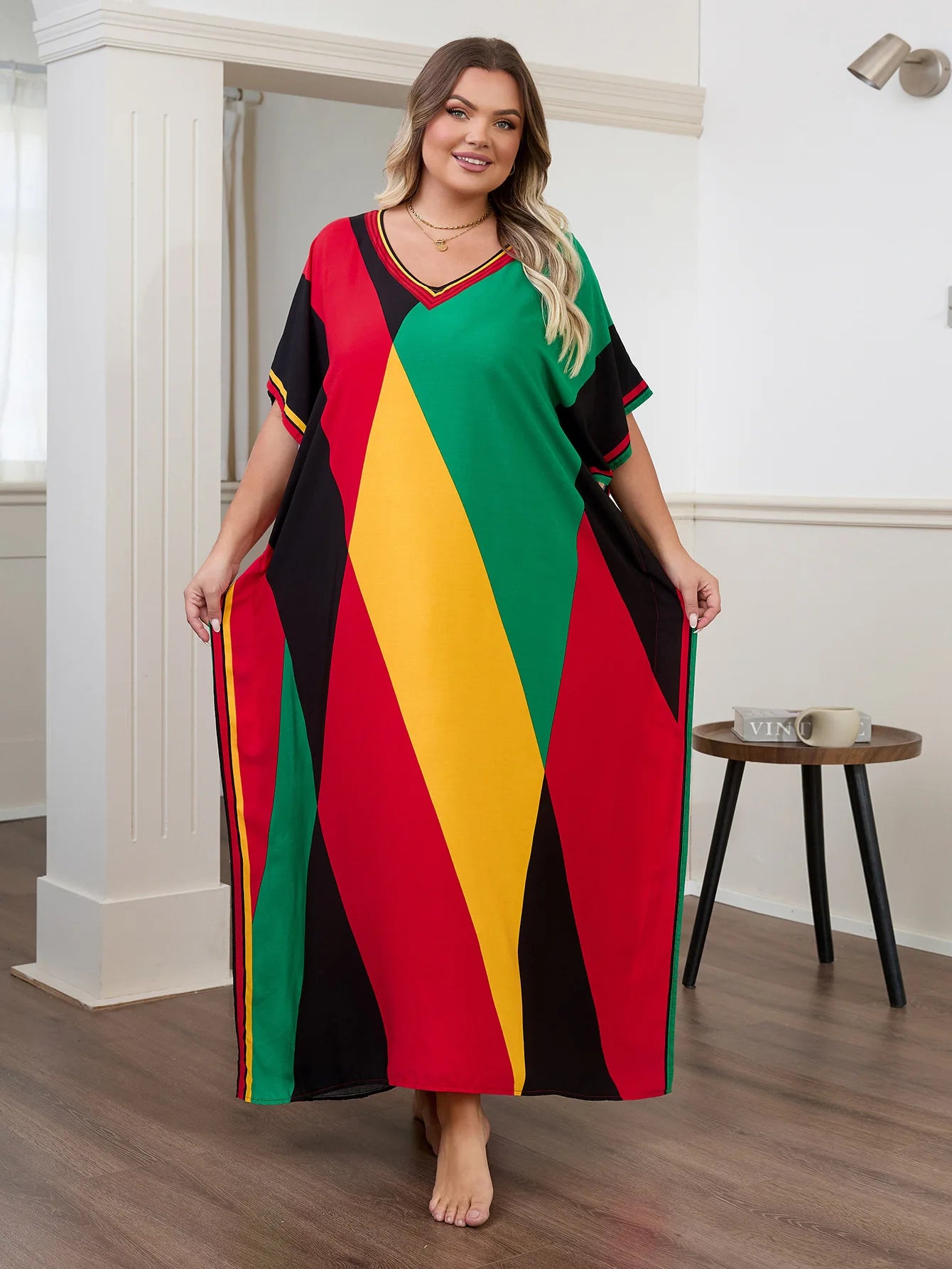 Flowing Plus-Size Kaftan