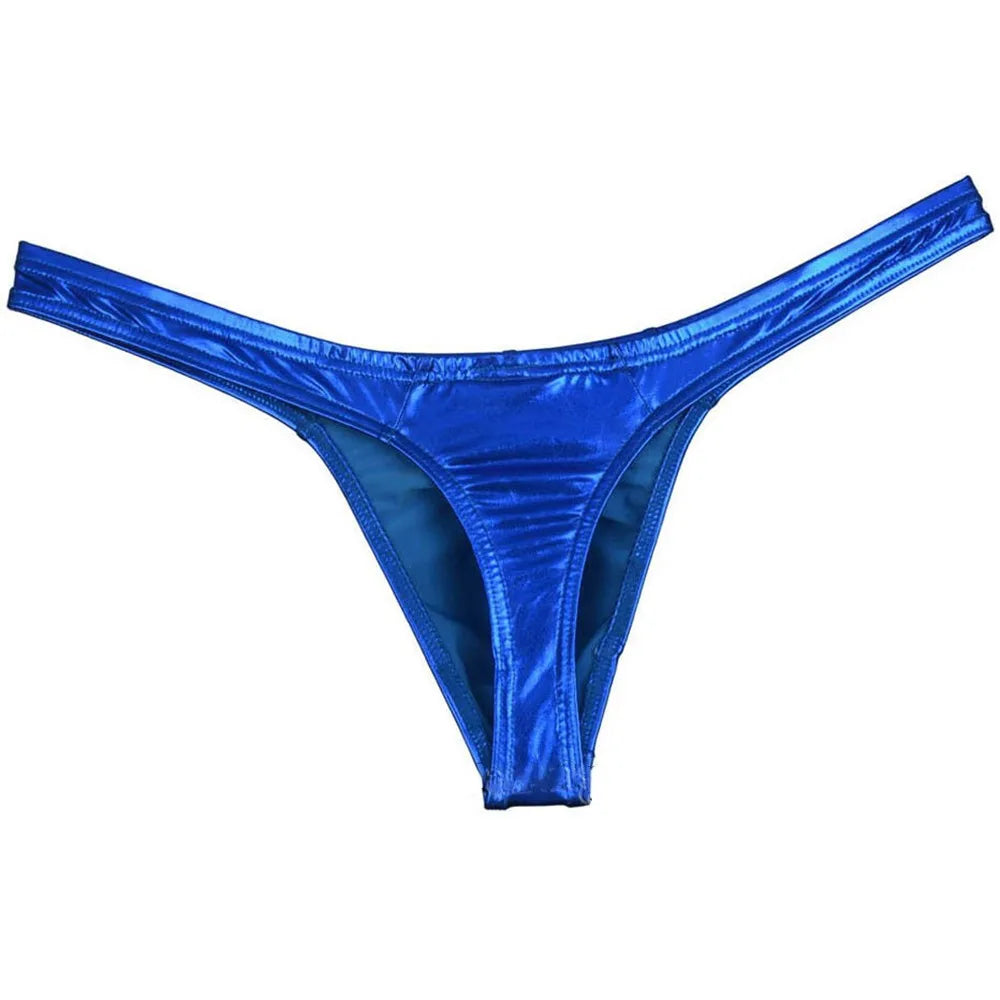 Shiny Faux Leather Thong