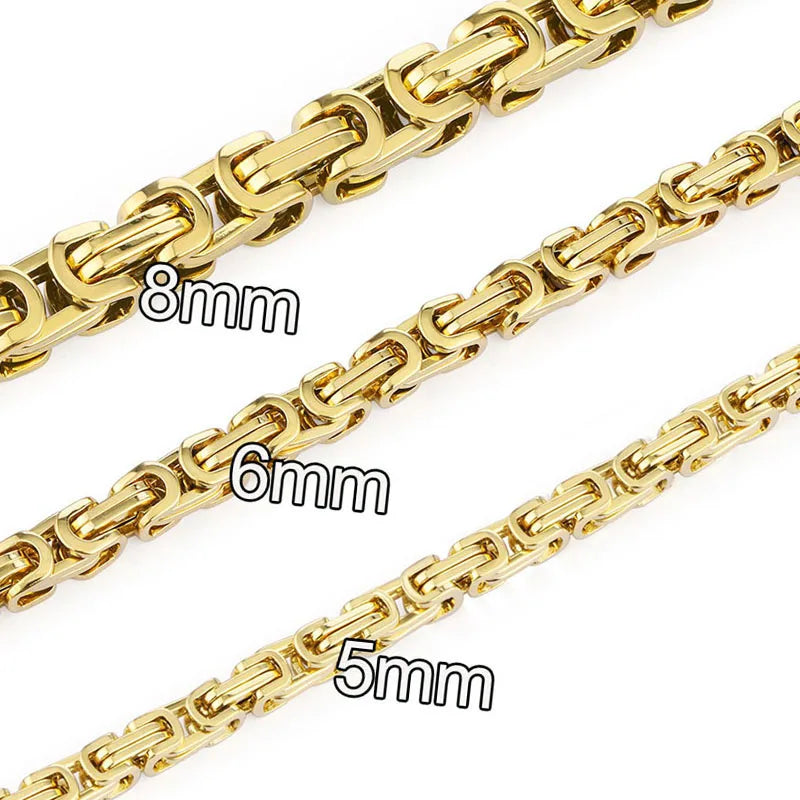 Stainless Byzantine Men's Chain Necklace
