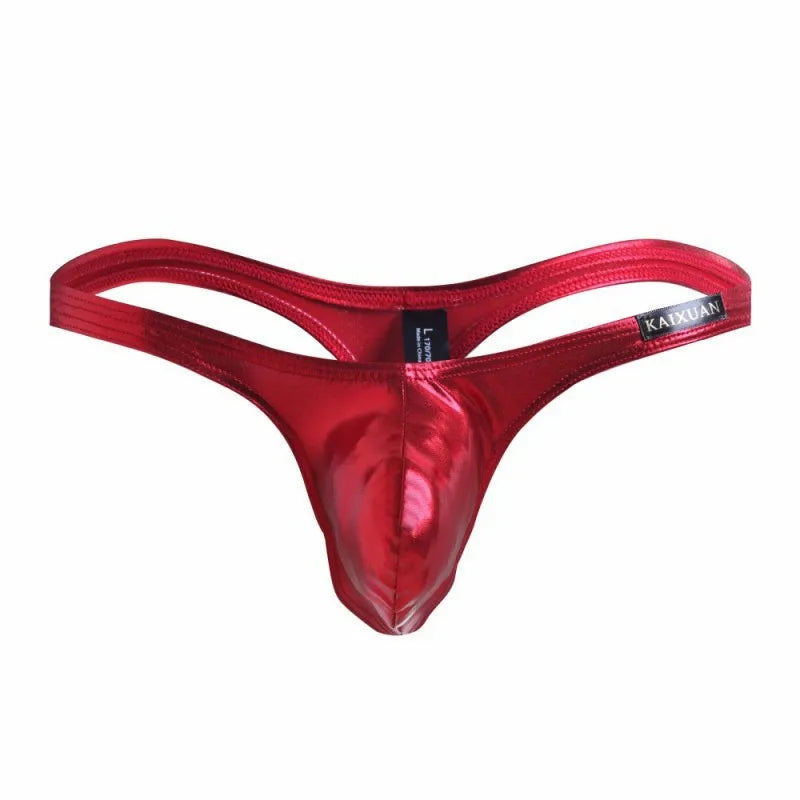 Red Wet-Look Bulge Thong