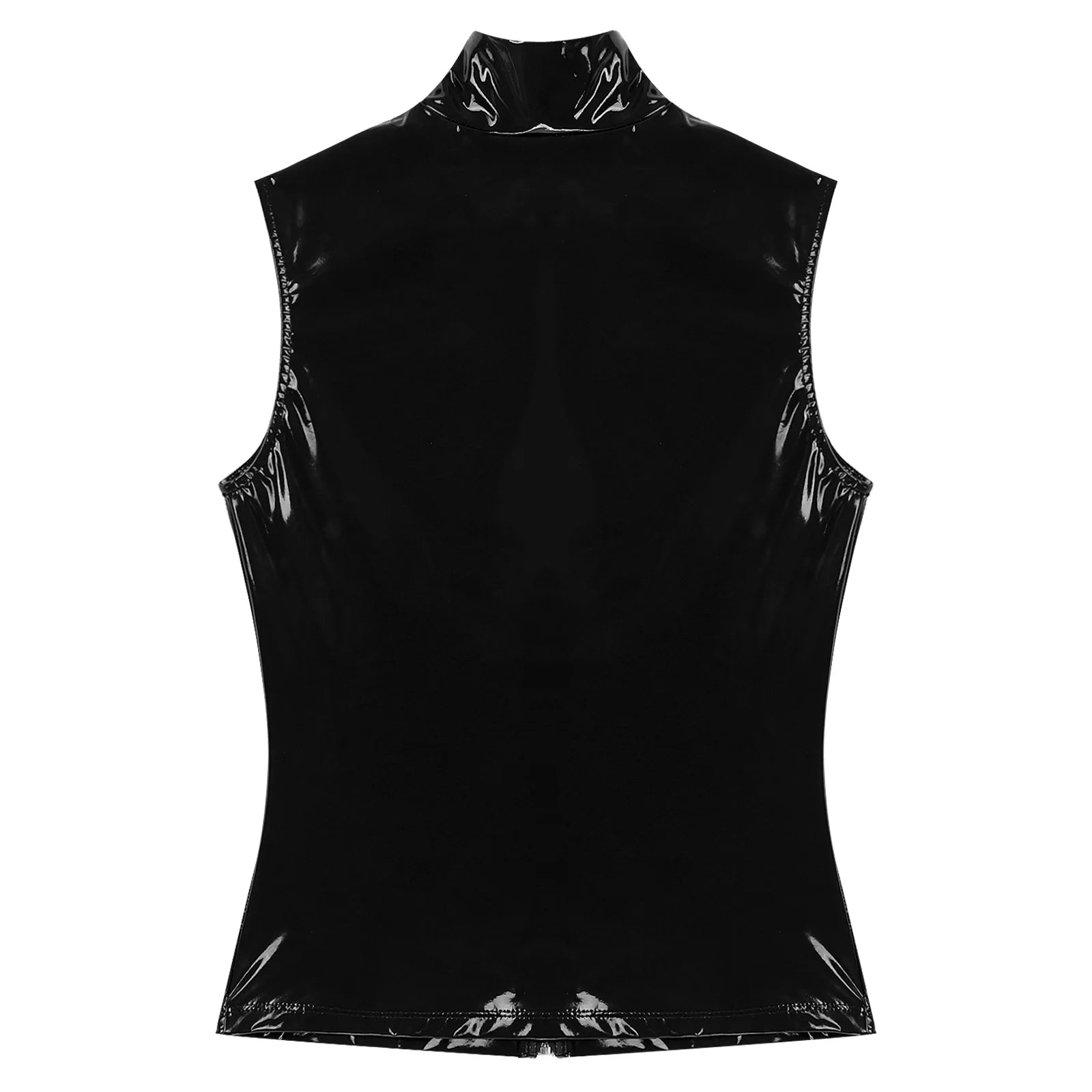 Men's Glossy Patent Leather Vest Top
