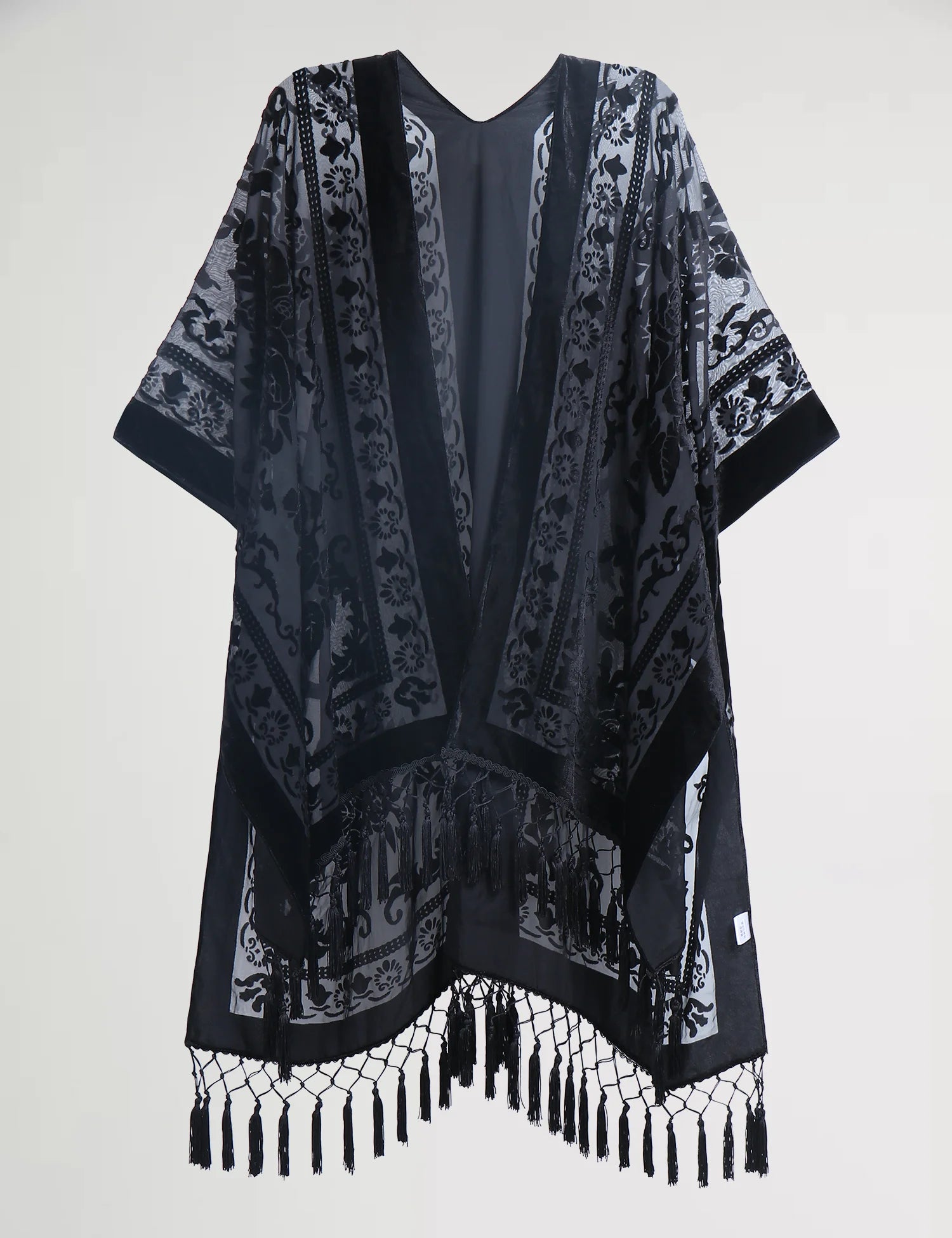 Tassel Plush Beach Kimono