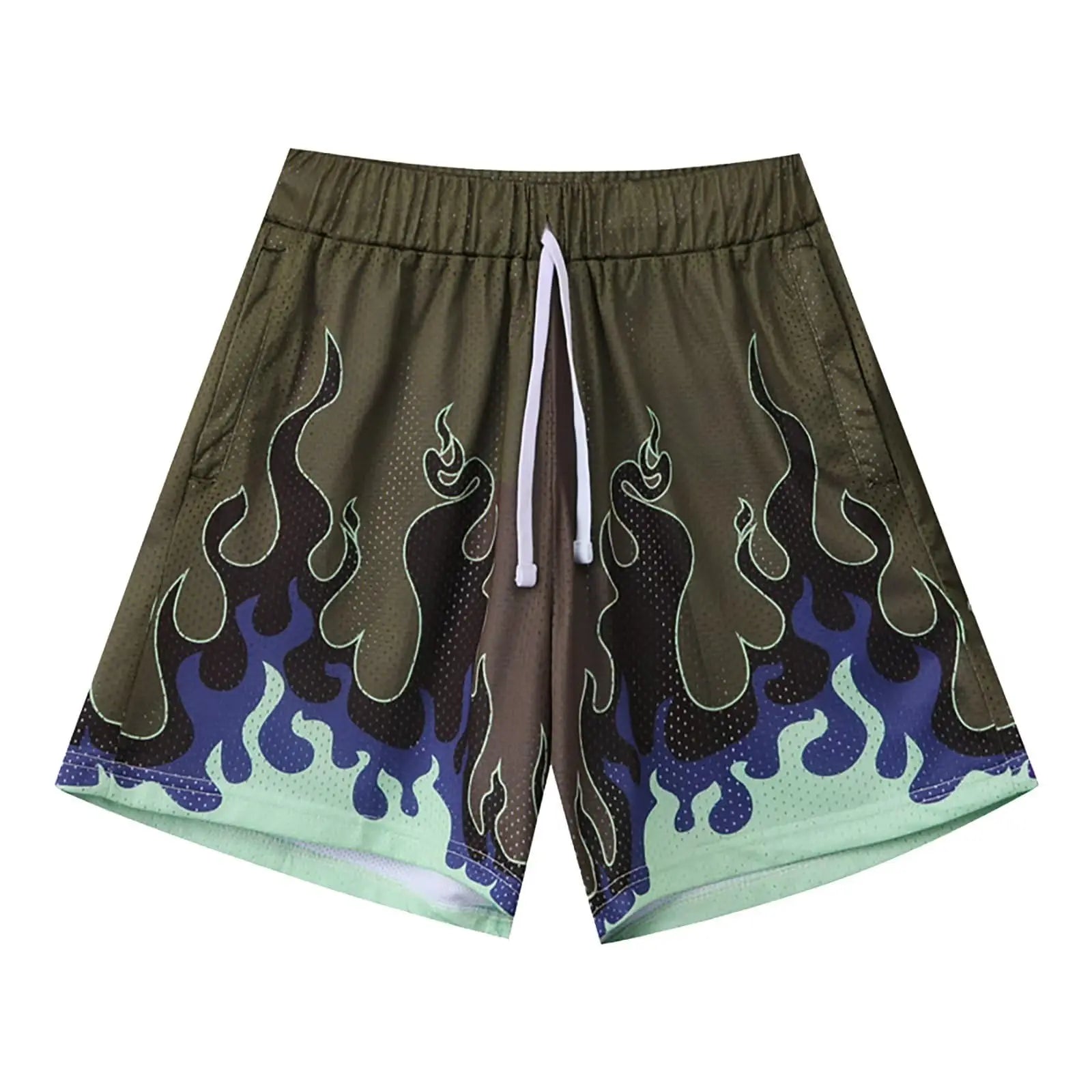 Flame Print Quick-Dry Shorts