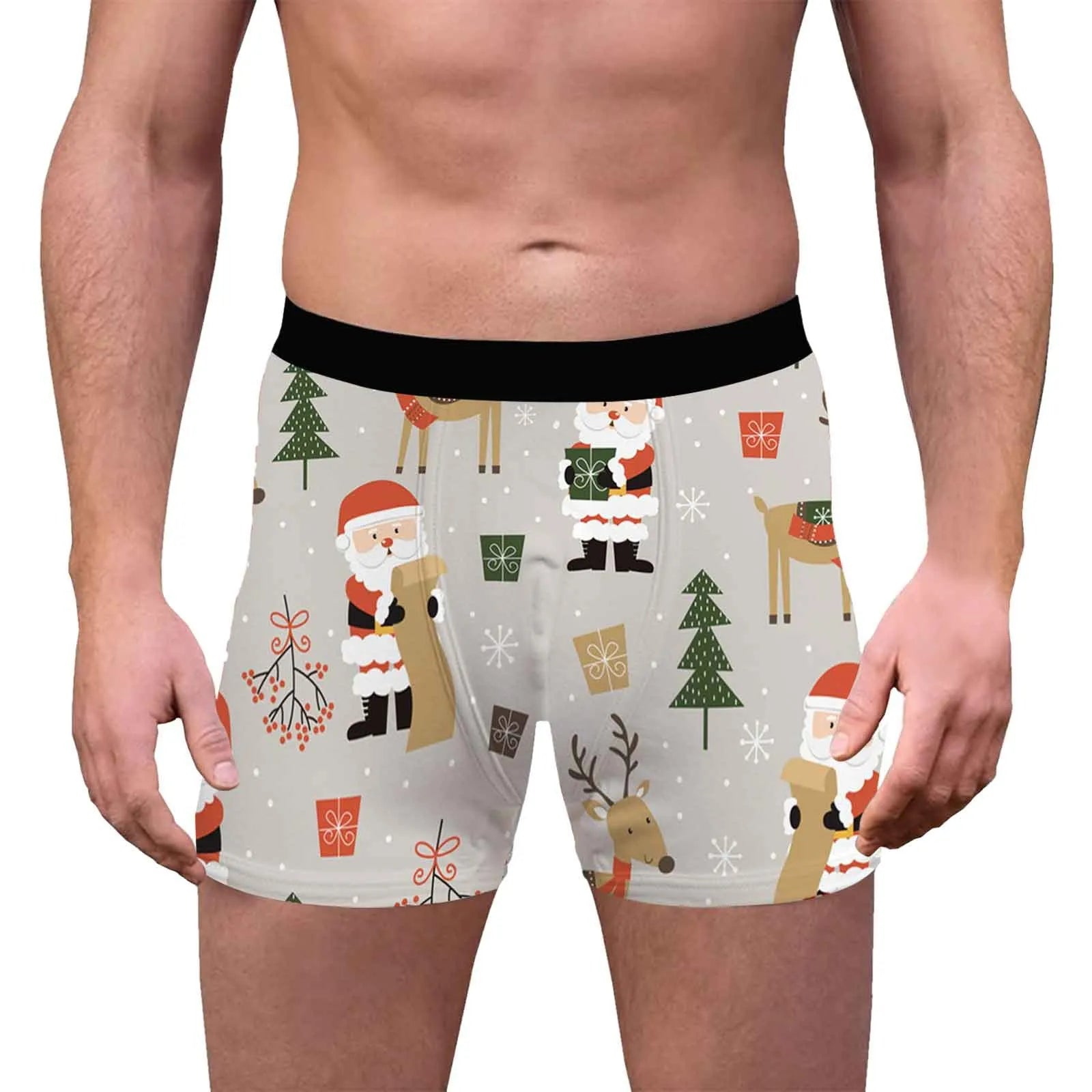 Mens Christmas Breathable Boyshorts