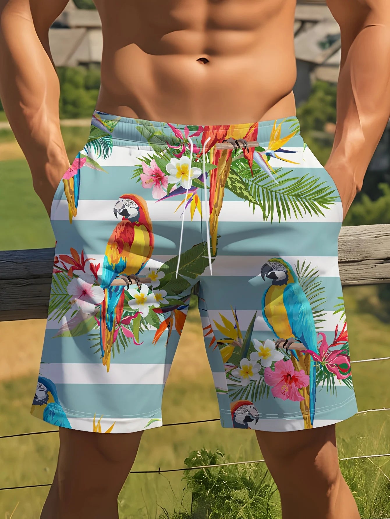 Men's 3D Parrot Quick-Dry Shorts