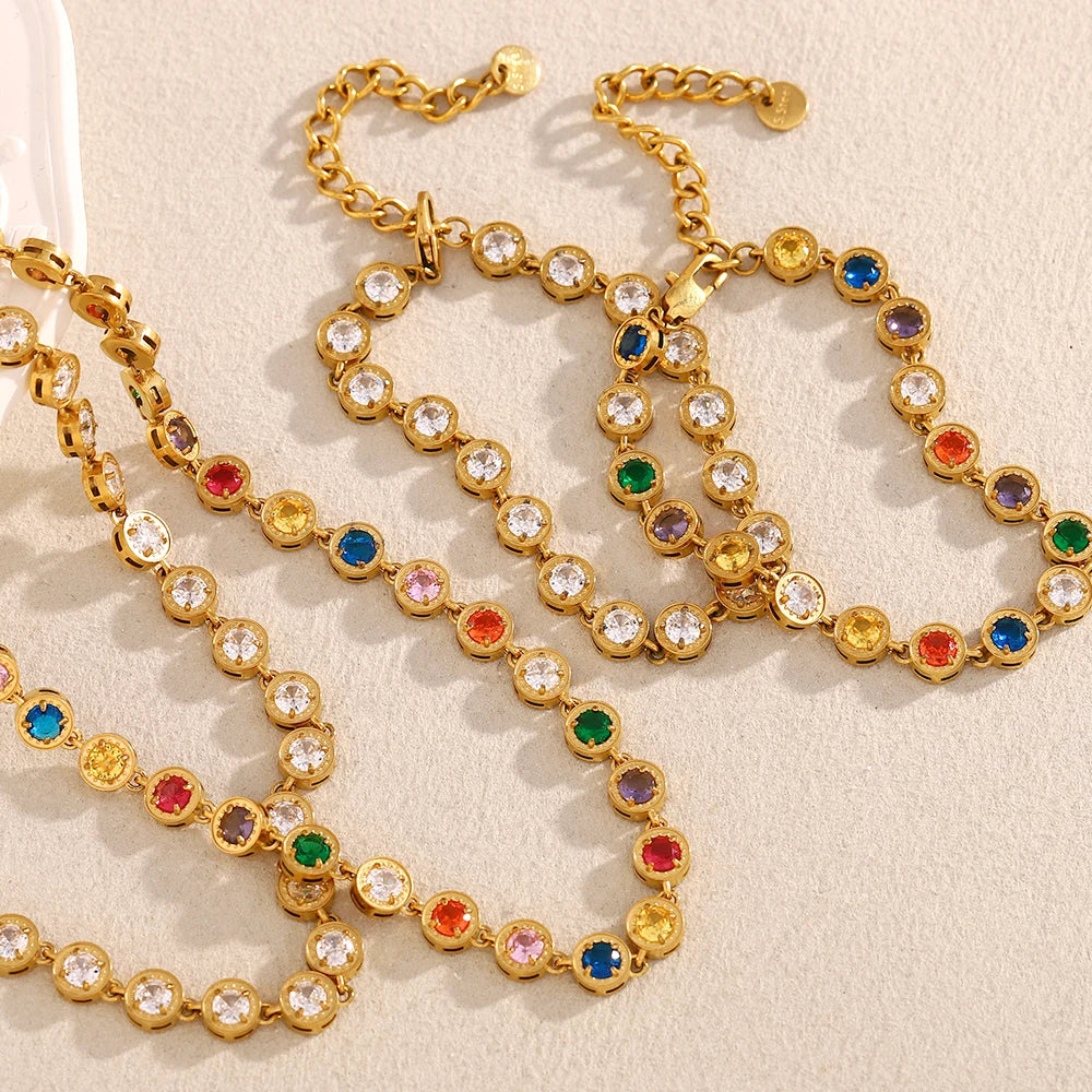 Luxury Multicolor Zircon Jewelry Set