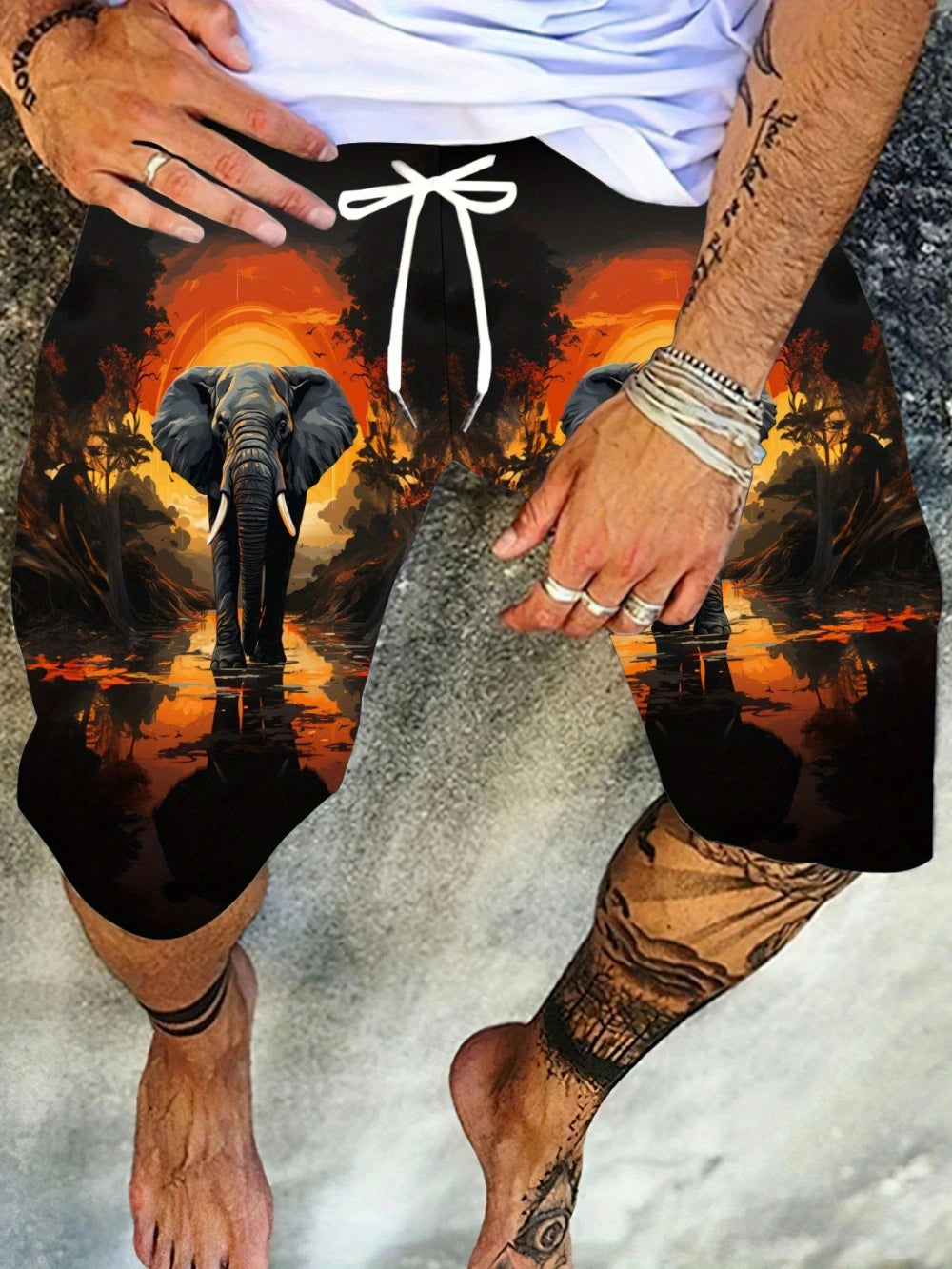 Quick-Dry Men's Pocketed Beach Shorts