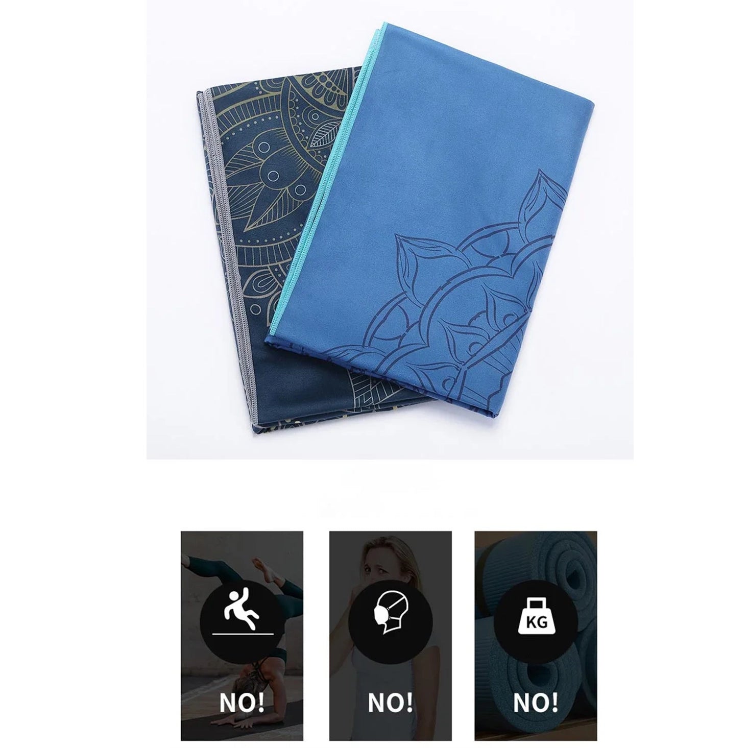 Fleece Yoga Towel Sweat Absorbent Non-Slip Fitness Mat