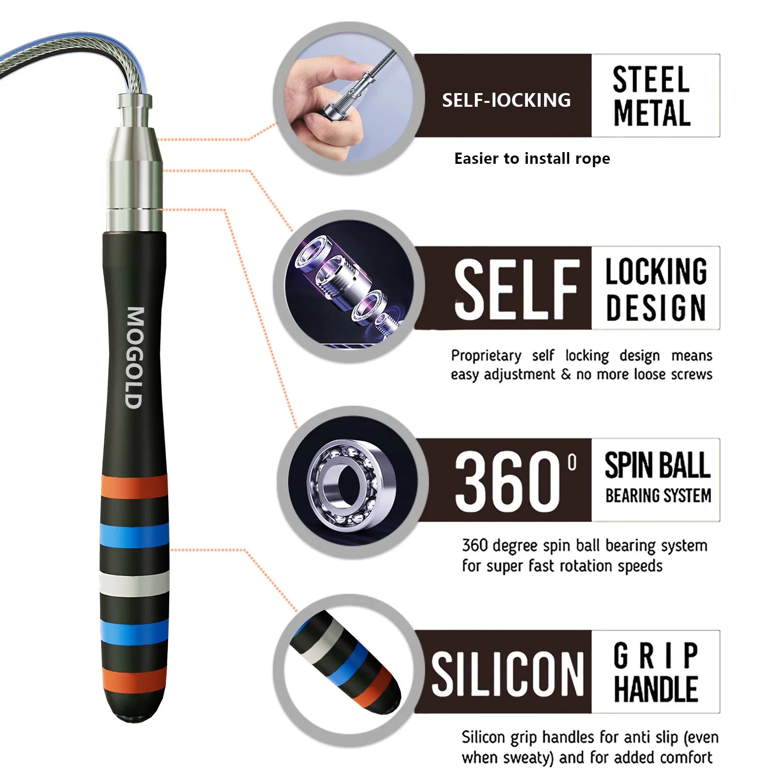Self-Locking Speed Jump Rope