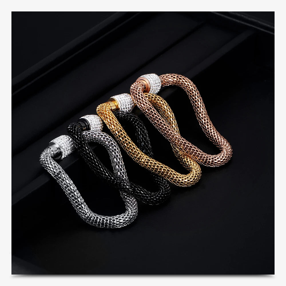 Sparkling Magnetic Stainless Steel Bracelet