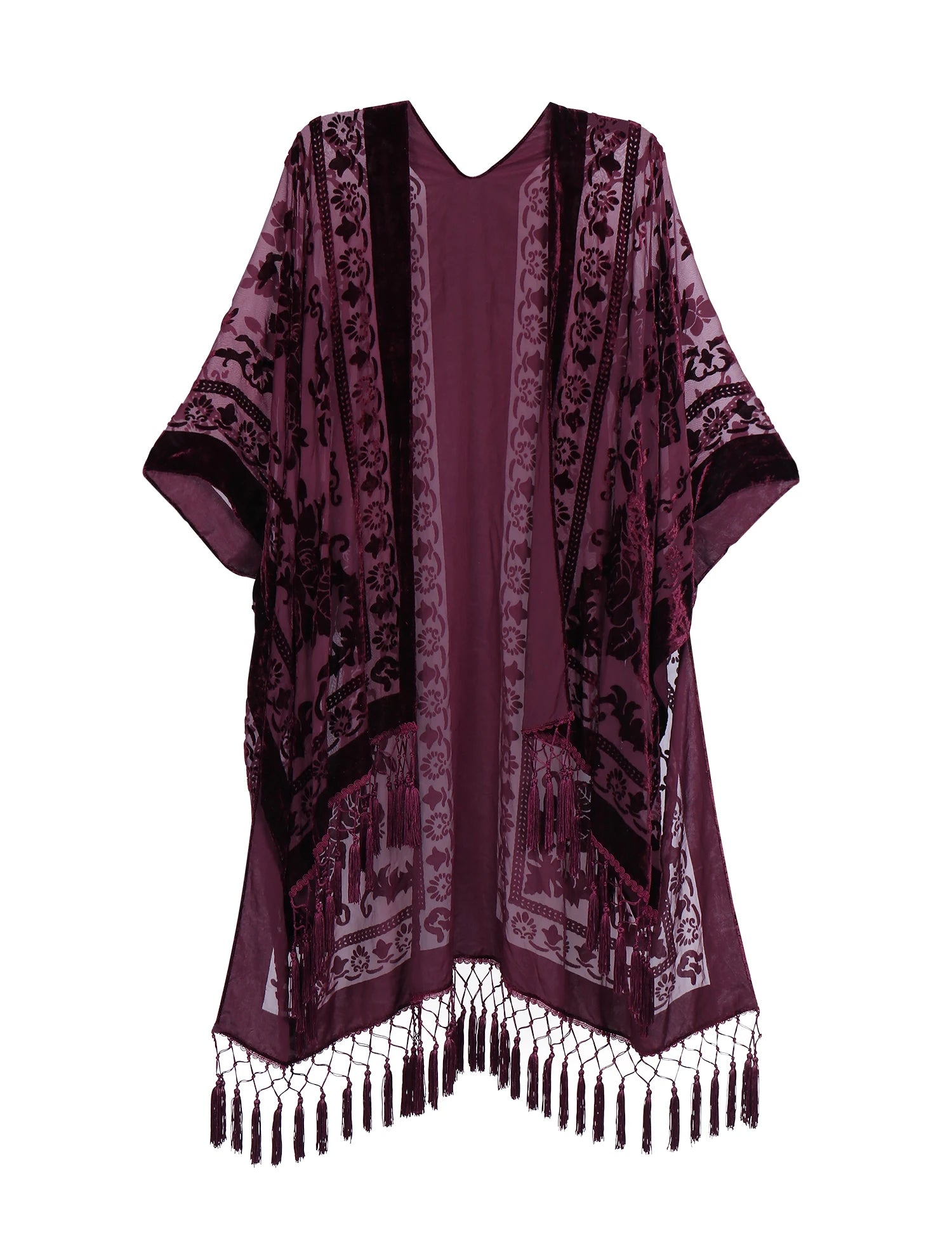 Tassel Plush Beach Kimono