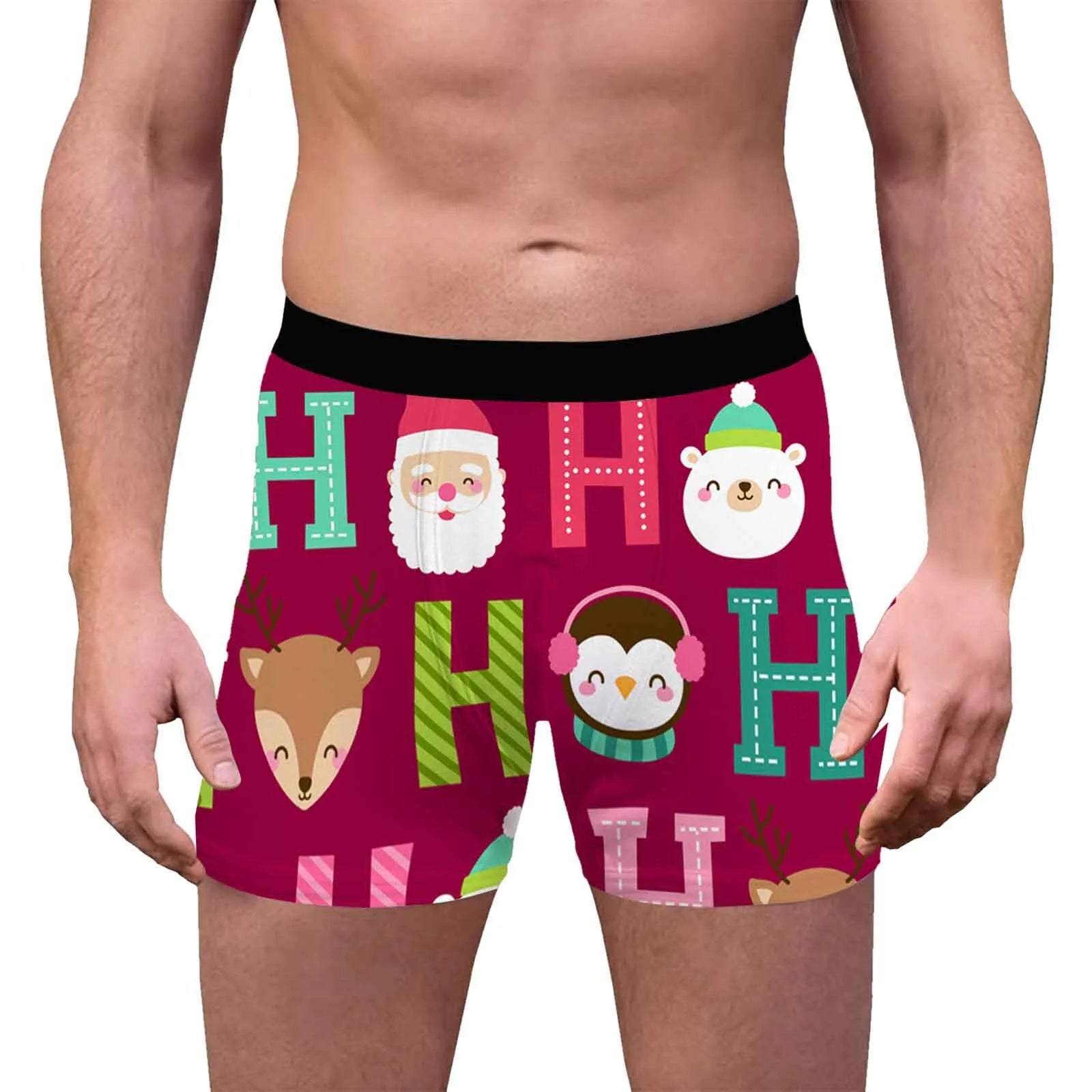 Mens Christmas Breathable Boyshorts