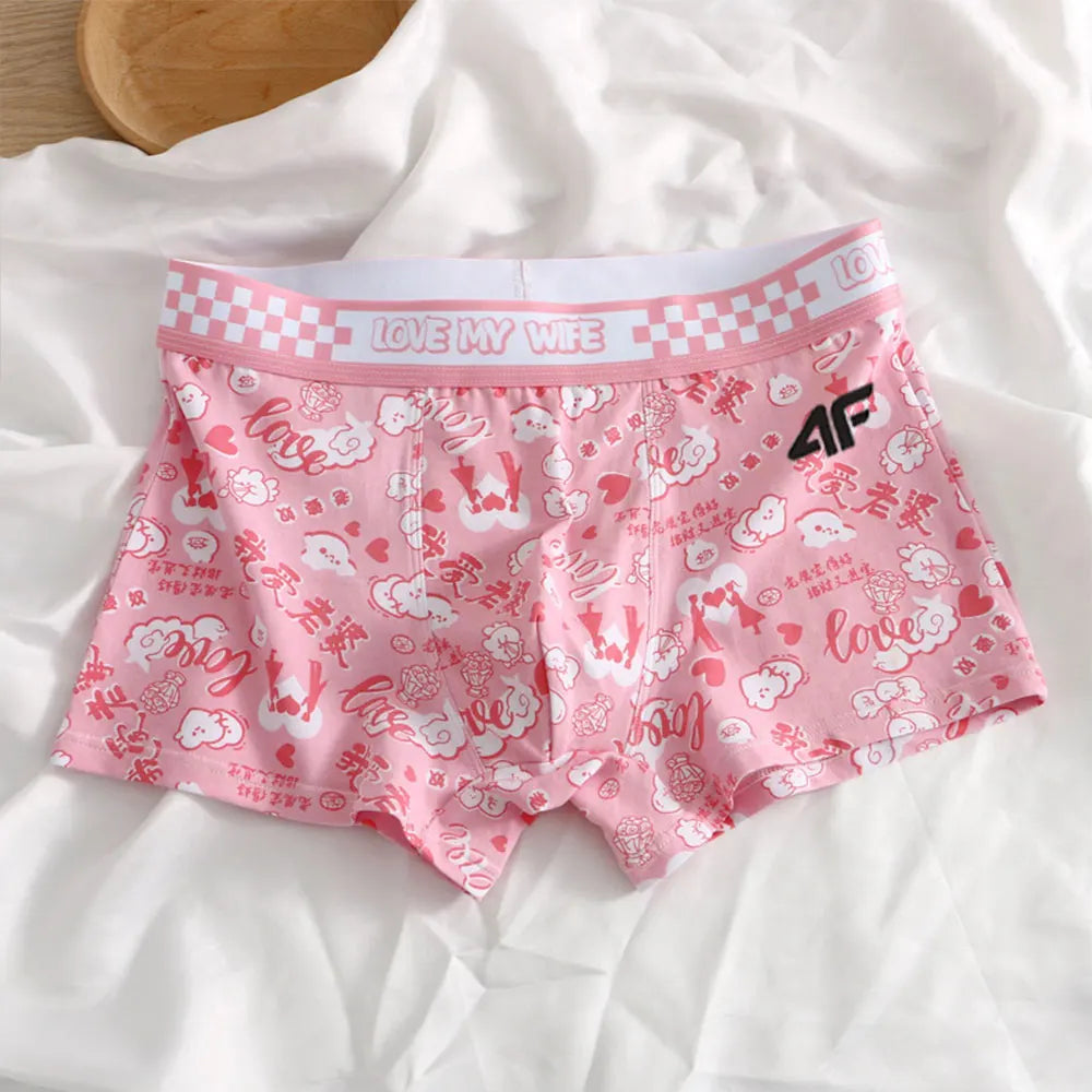Fashion Brand Cotton Women Panties Printed Sports Boxer Breathable Summer Sexy Underwear Mid-Waist Boyshort Female Student Pants