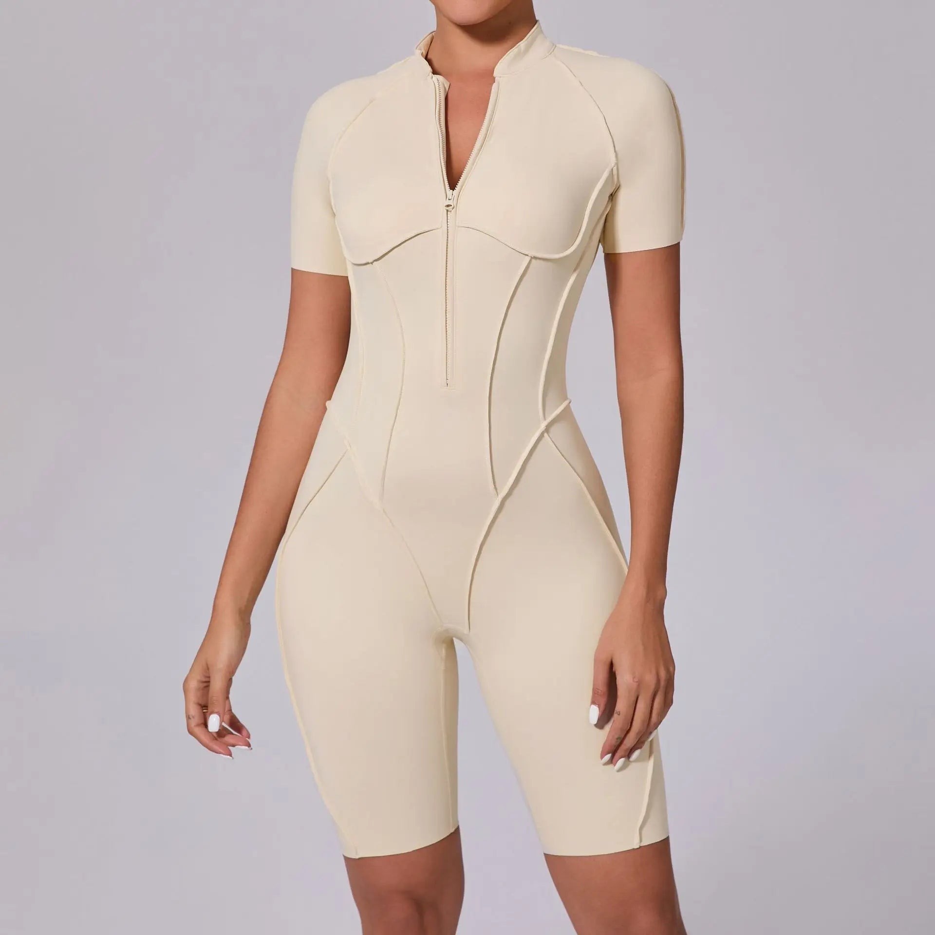 Zipper Backless Yoga Jumpsuit