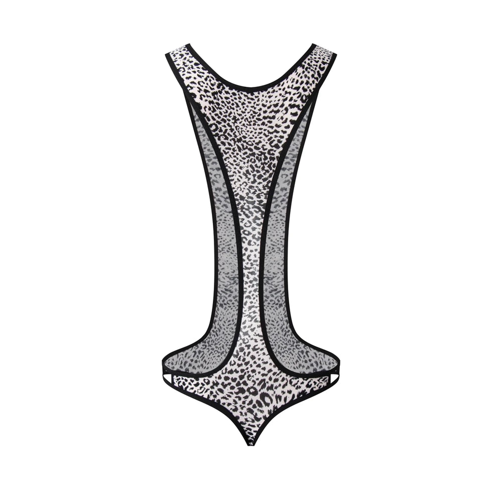 Sexy Leopard Men's T-Back Bodysuit