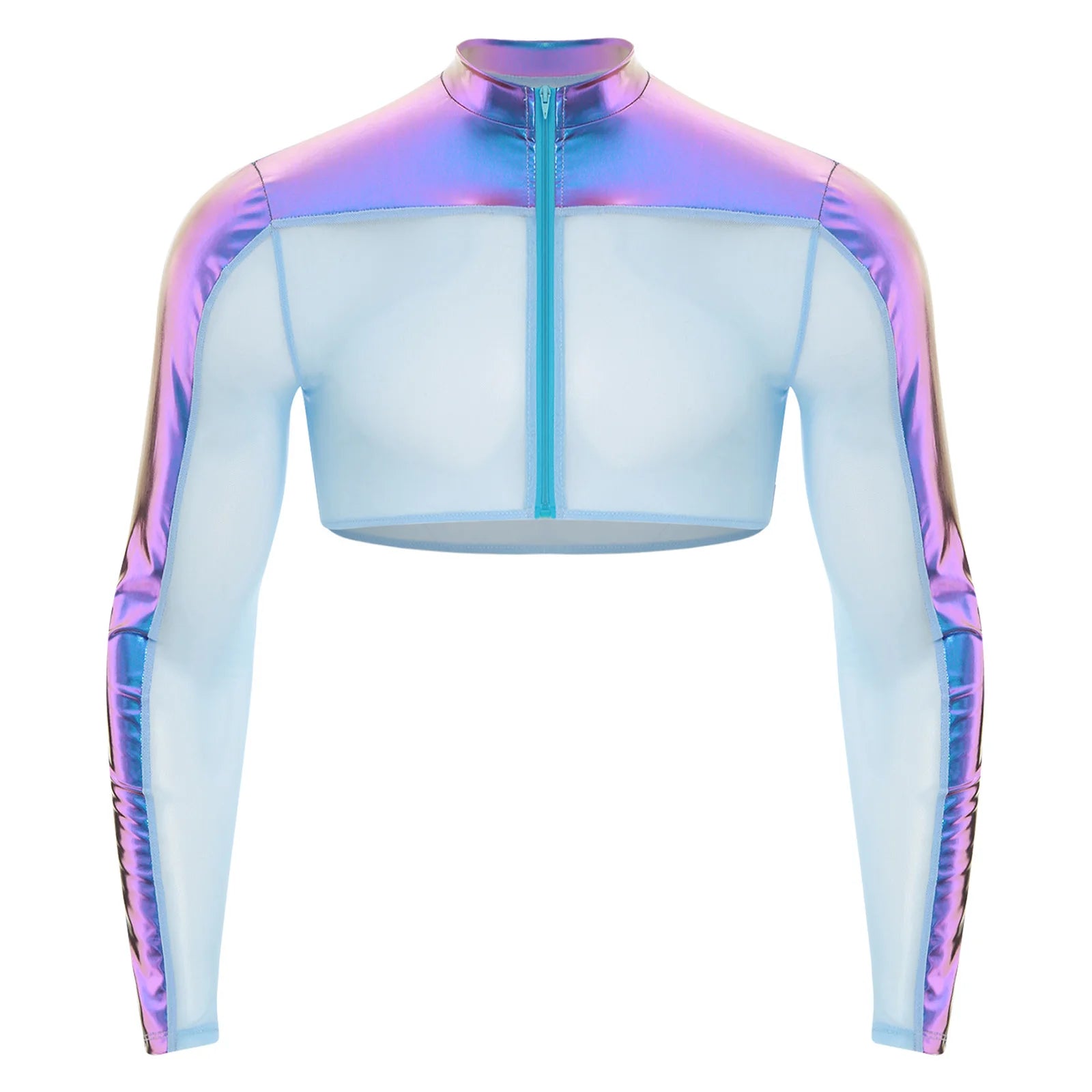 Men's Glitter Crop Top Shirt