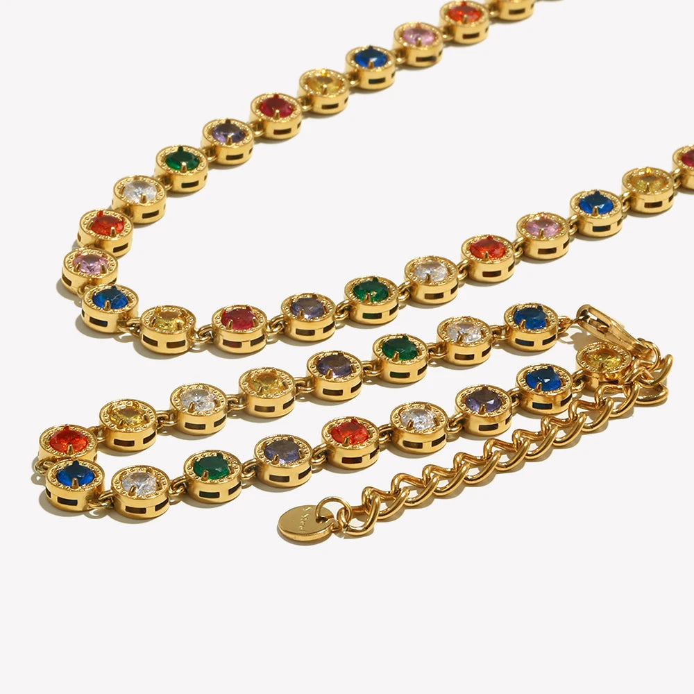 Luxury Multicolor Zircon Jewelry Set