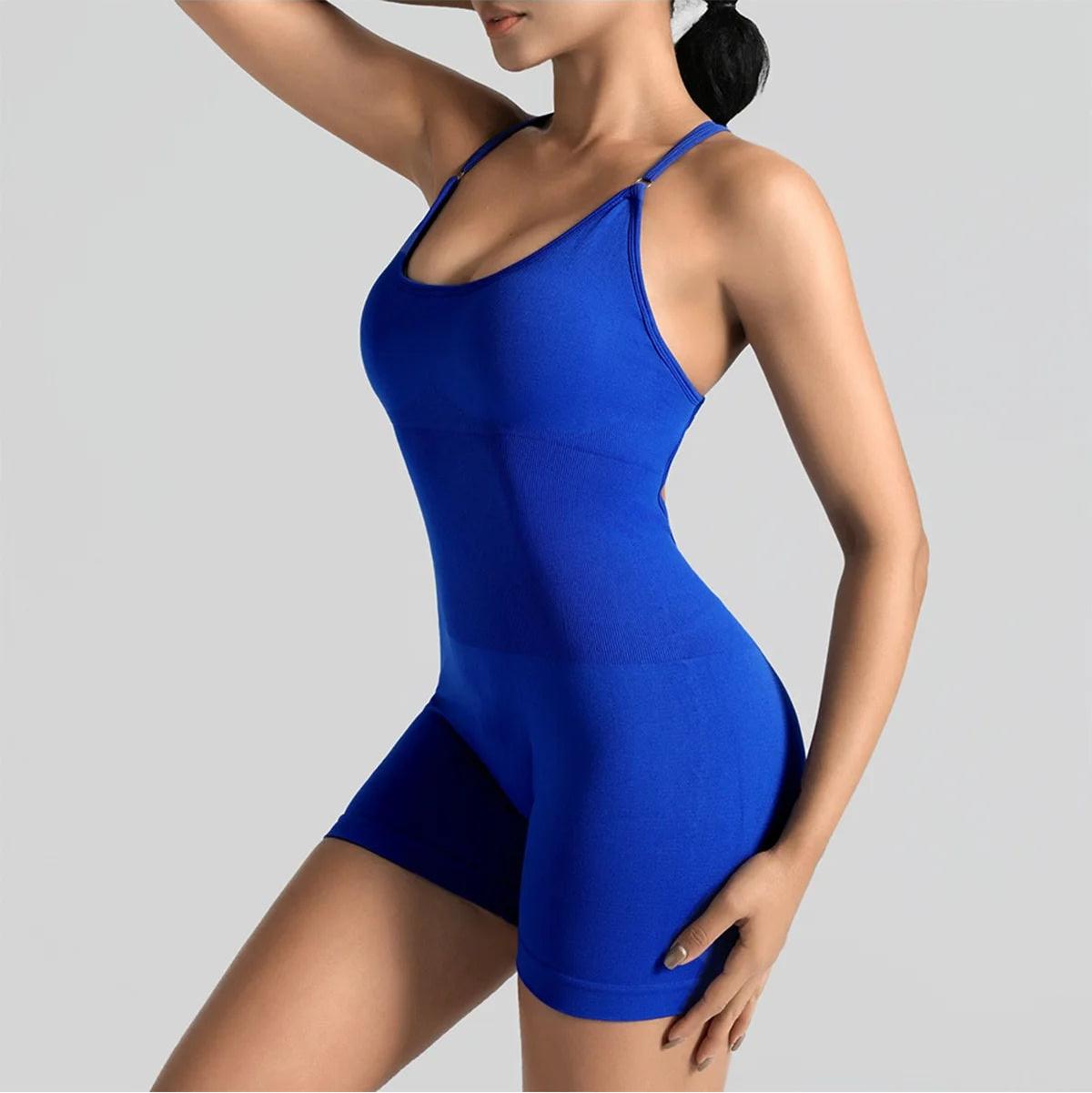 Hollow-Out Suspender Yoga Jumpsuit