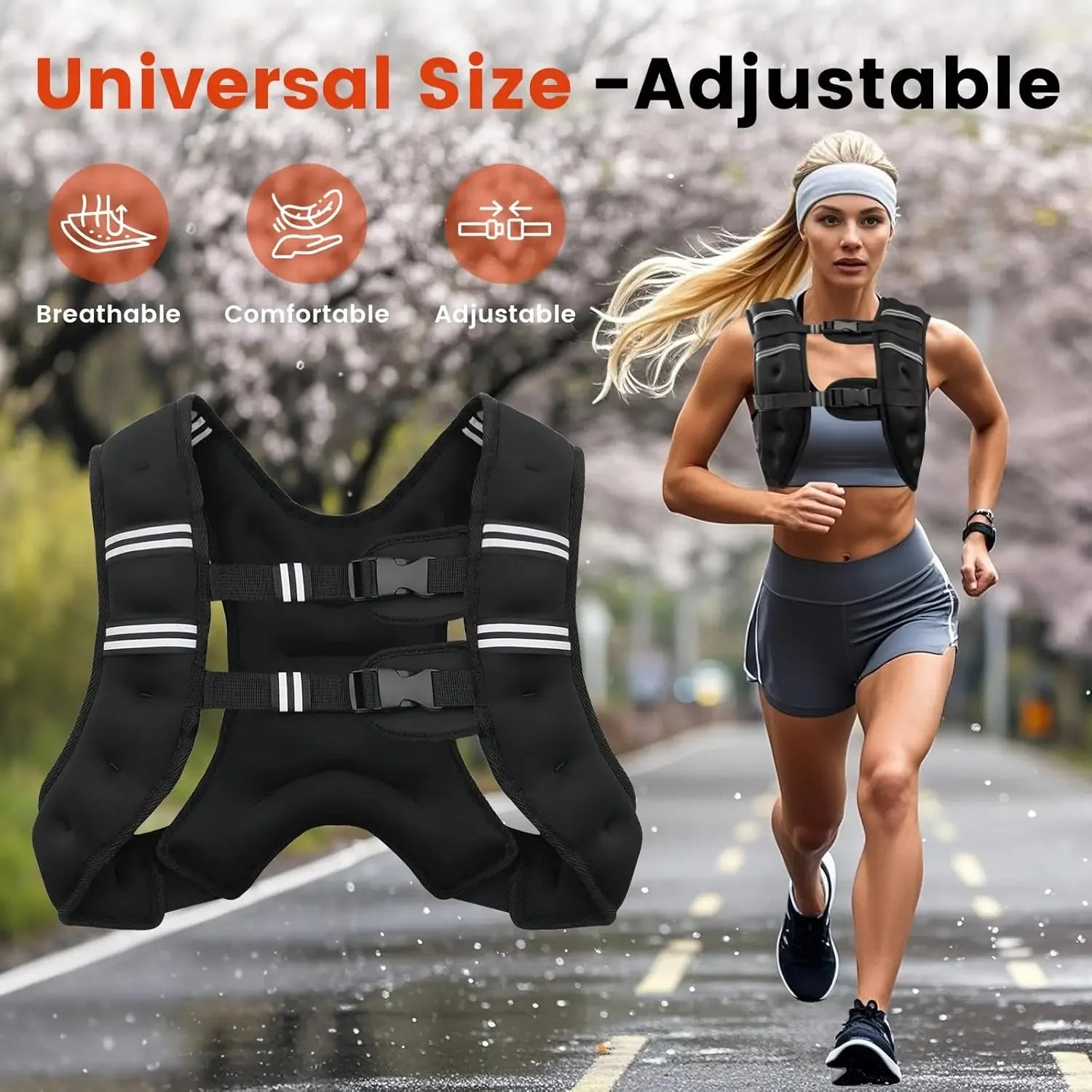 Reflective Adjustable Weight Vest