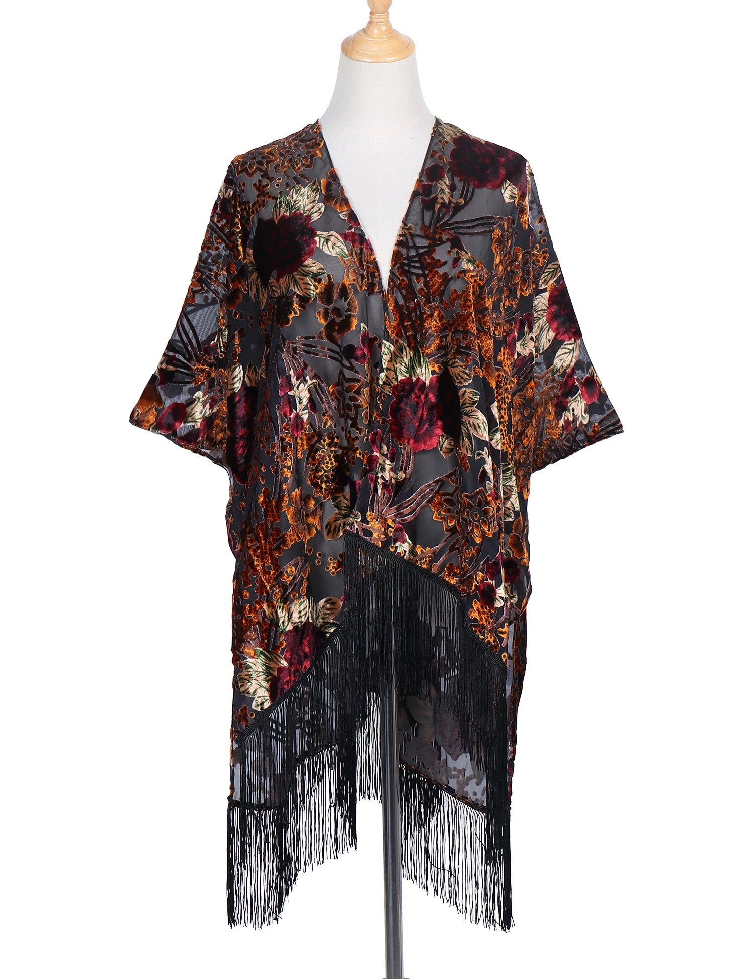 Tassel Plush Beach Kimono