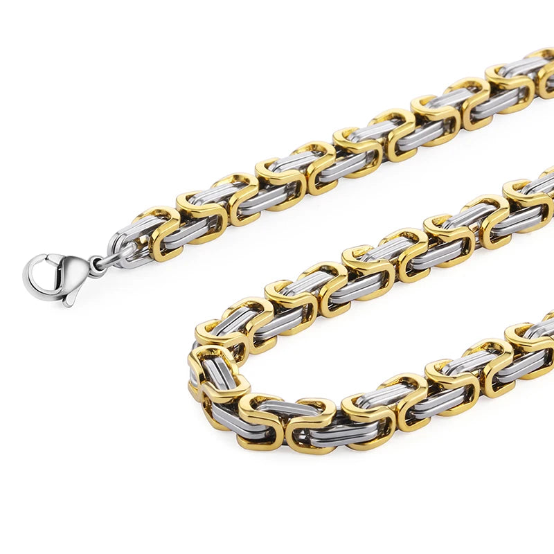 Stainless Byzantine Men's Chain Necklace