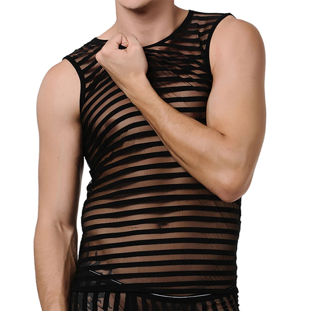 Sexy Men's Striped Tank Top