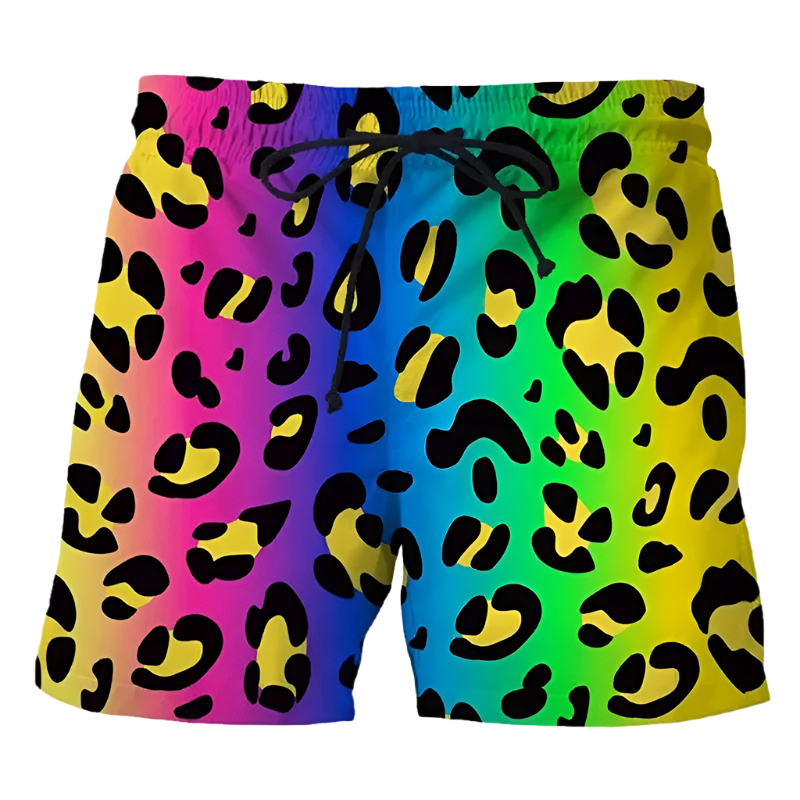 Leopard Print Beach Trunks