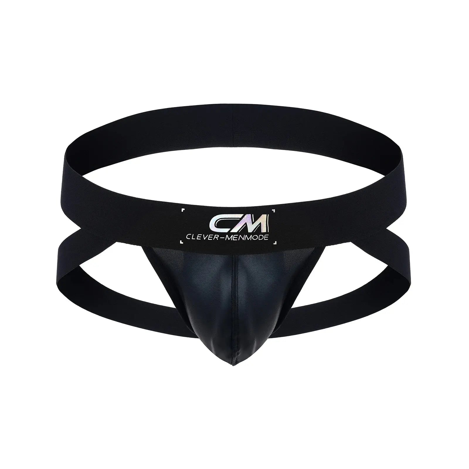 Metallic Faux Leather Jockstrap Thong