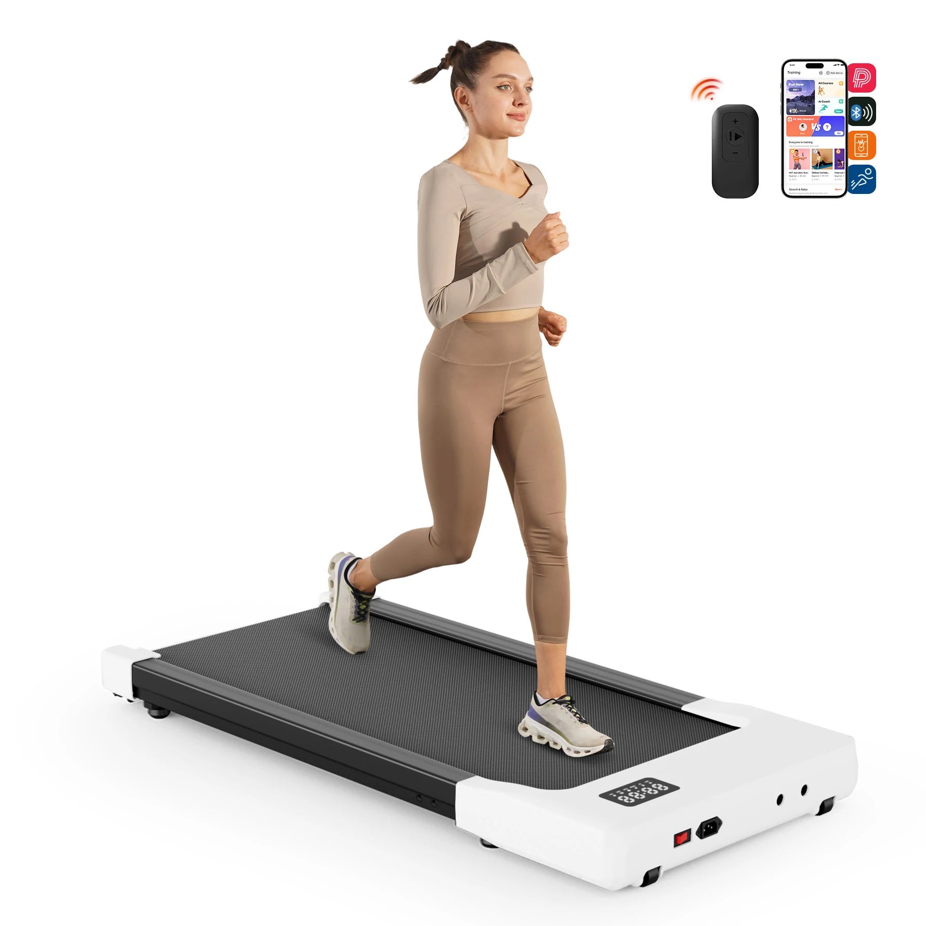 2 in 1 Portable Treadmill with Remote Control LED Display