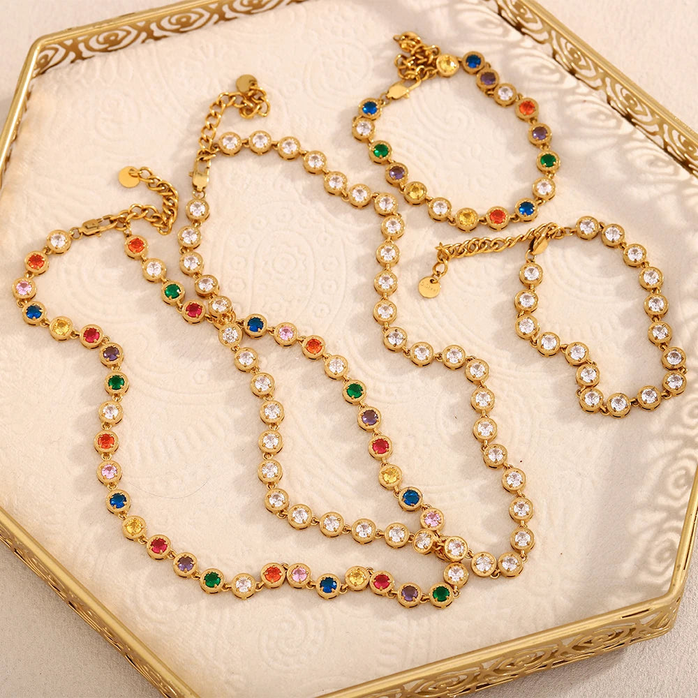 Luxury Multicolor Zircon Jewelry Set