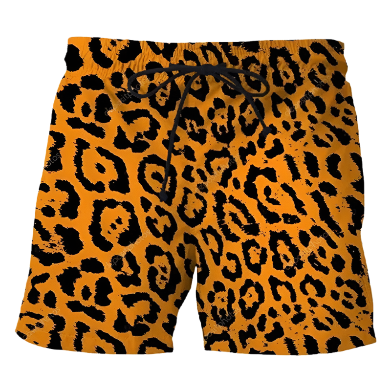 Leopard Print Beach Trunks
