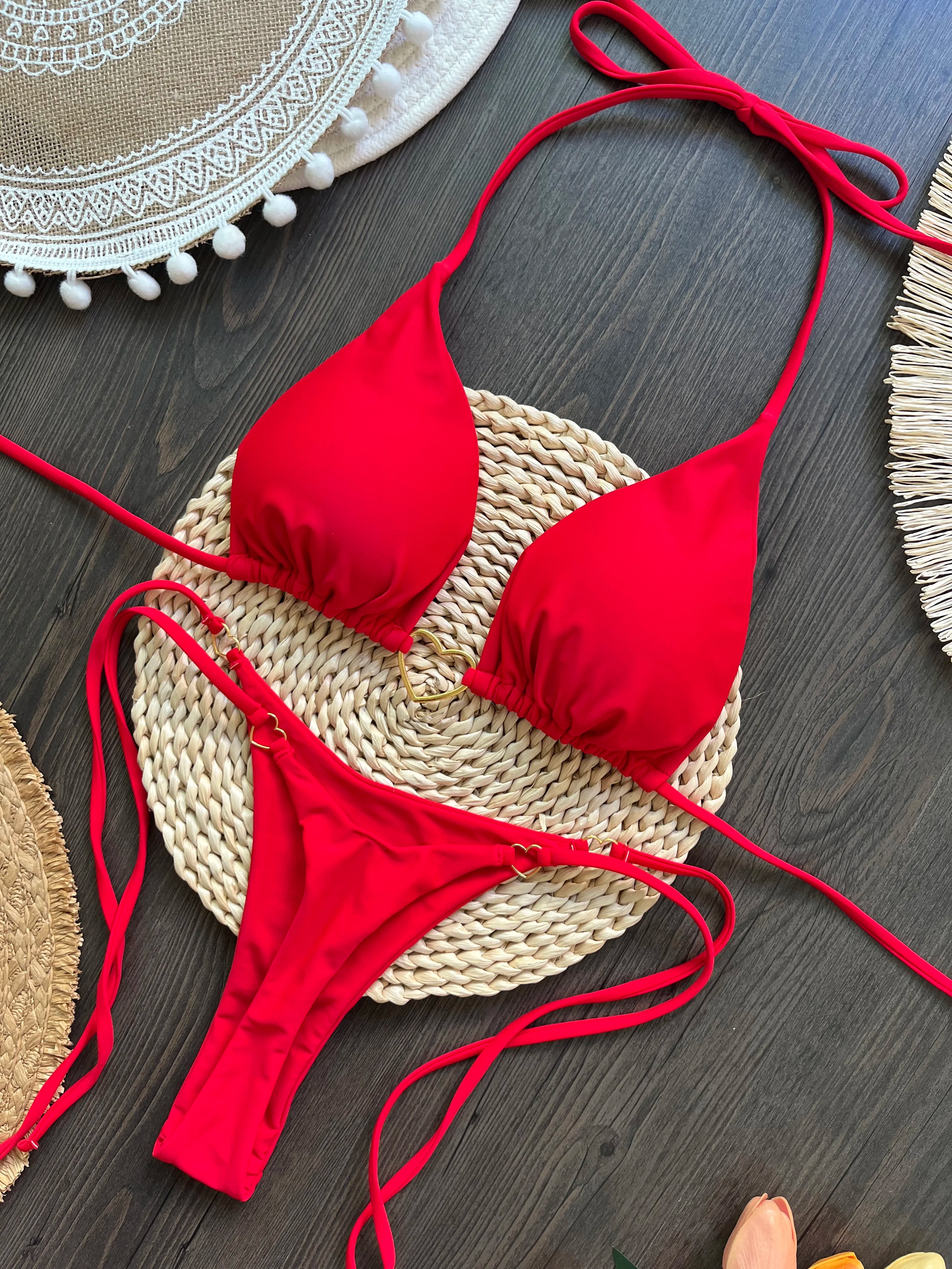 Halter Triangle Thong Bikini