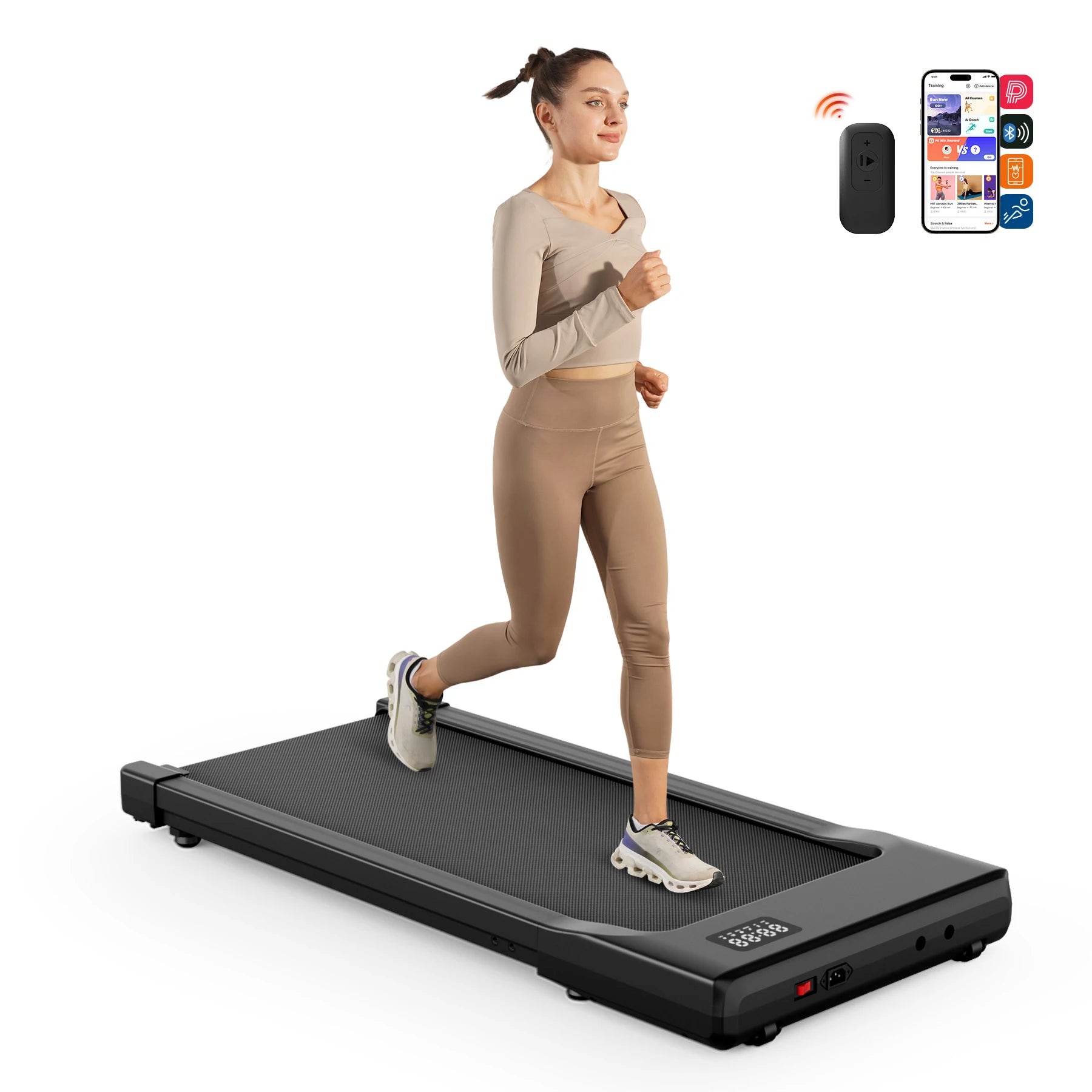 2 in 1 Portable Treadmill with Remote Control LED Display