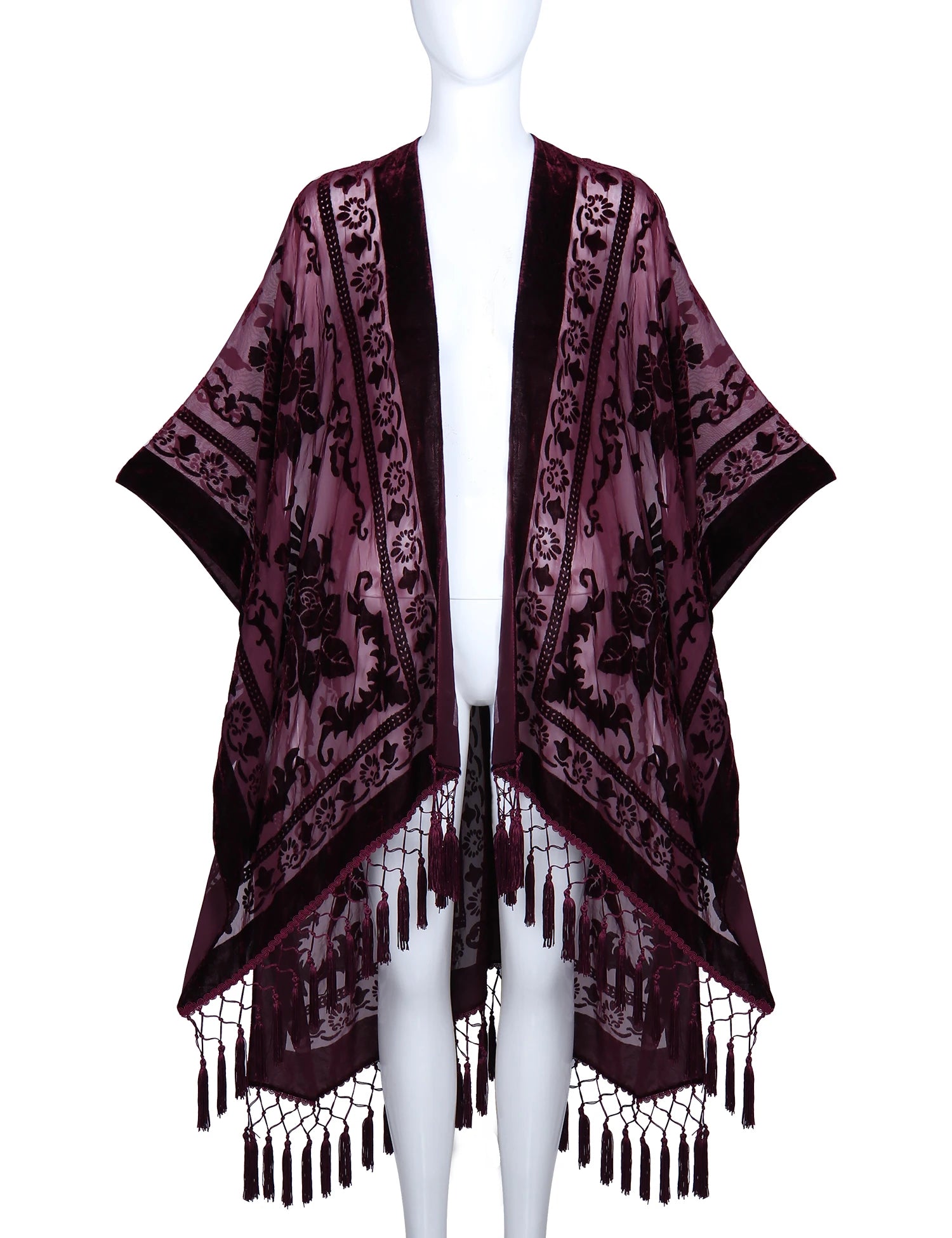 Tassel Plush Beach Kimono