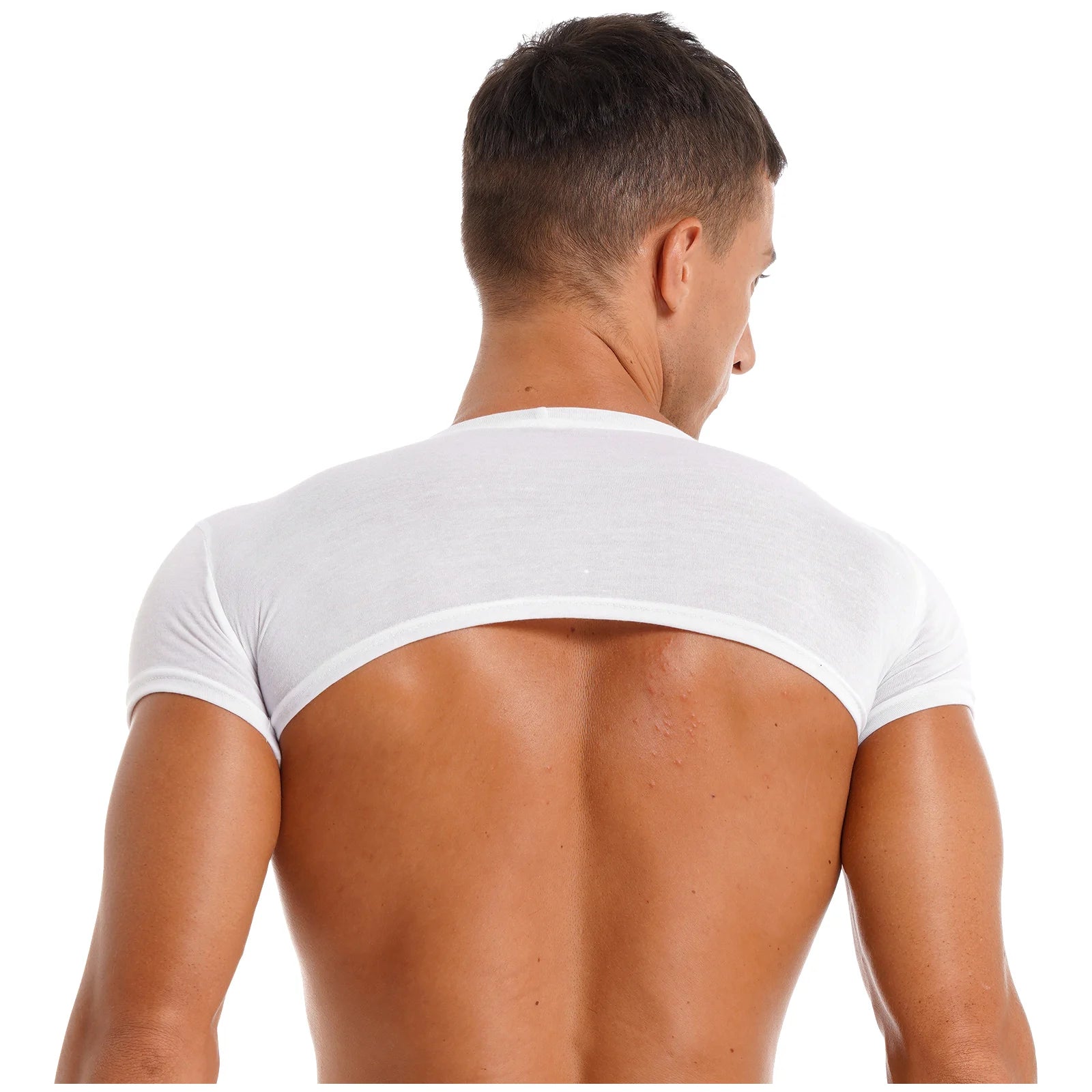 Men's Crop Top Muscle Tee Gym Workout Clubwear Party Outfit