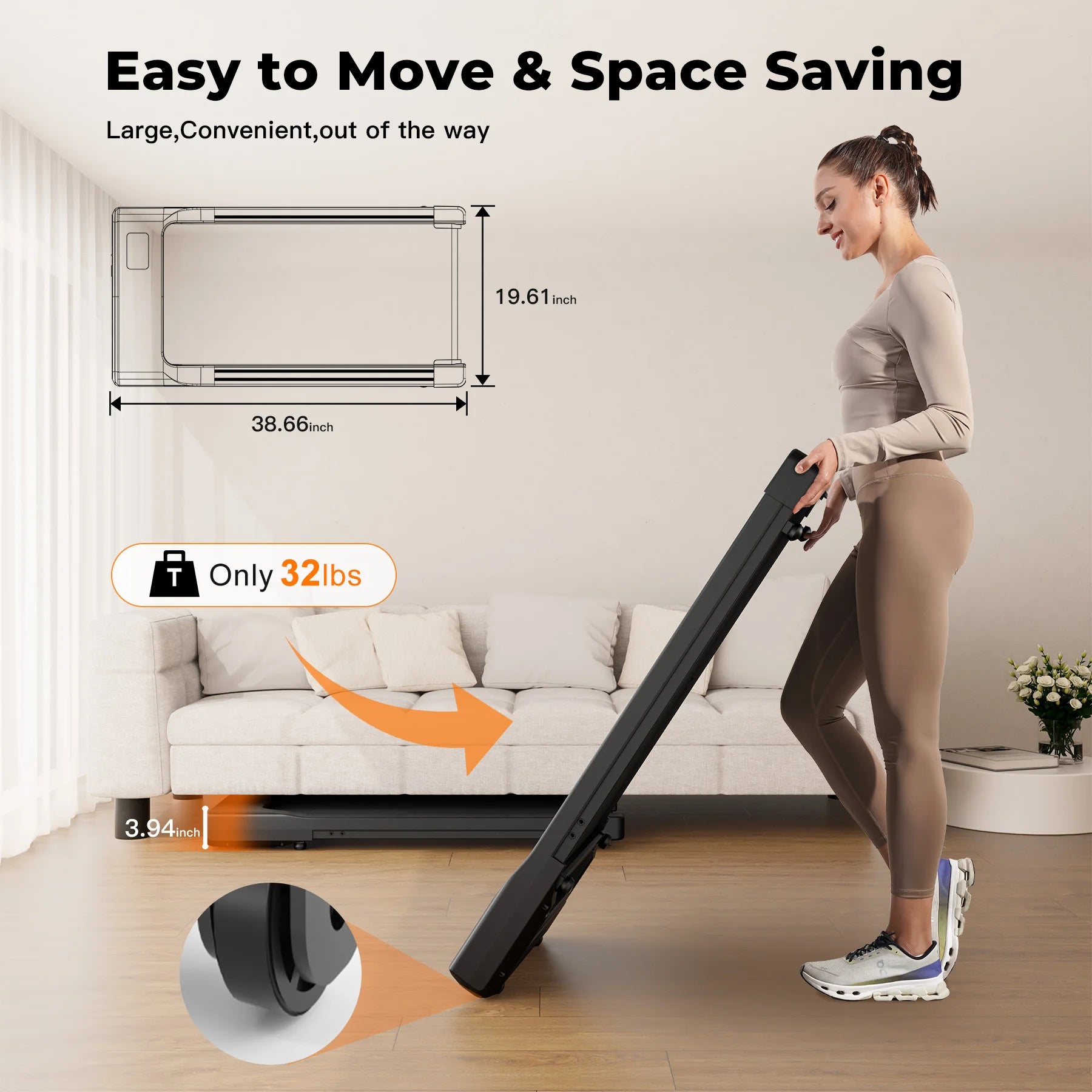 2 in 1 Portable Treadmill with Remote Control LED Display
