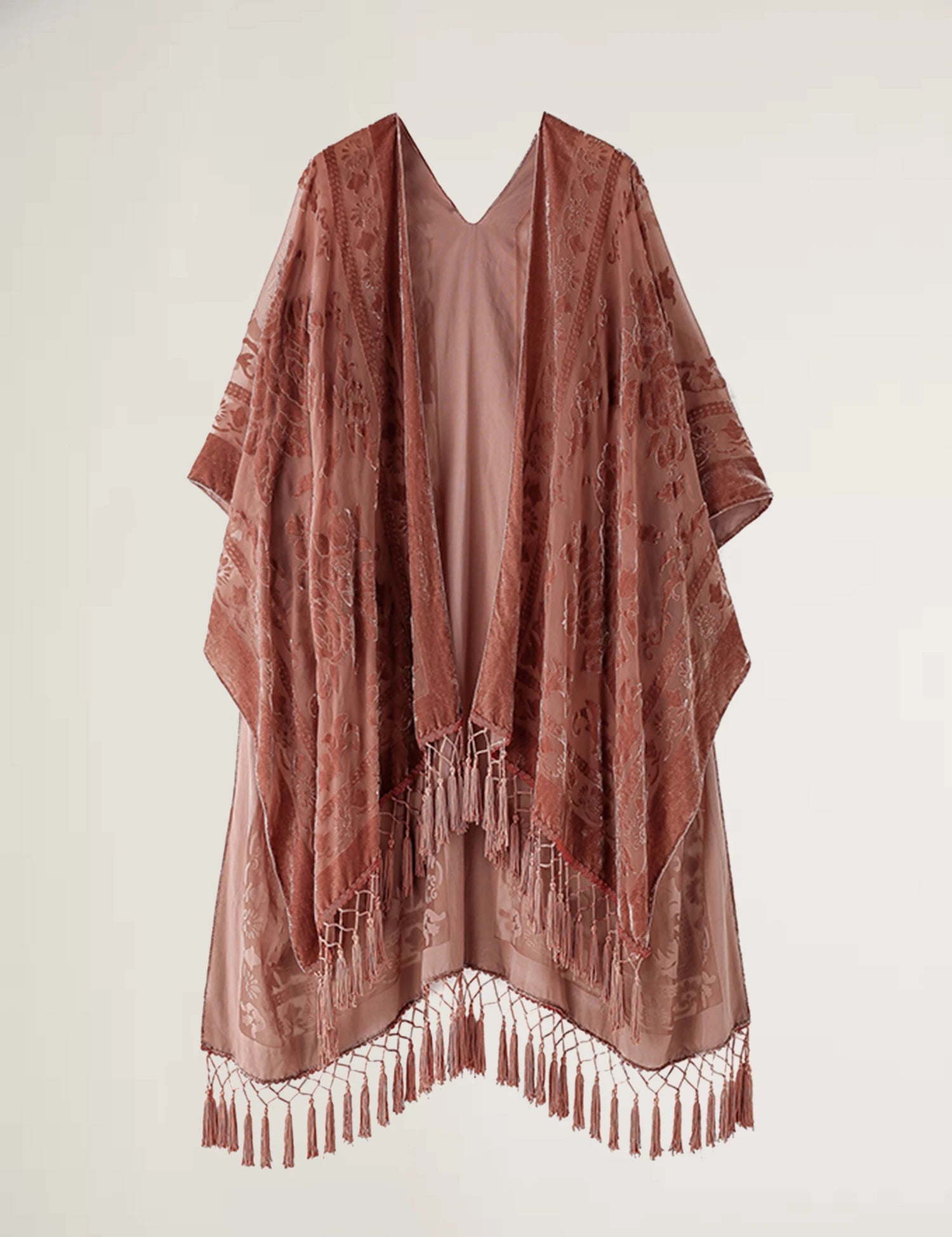 Tassel Plush Beach Kimono