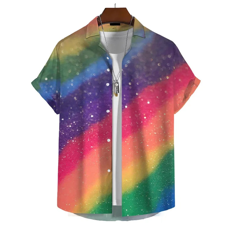 3D Rainbow Print Shirt