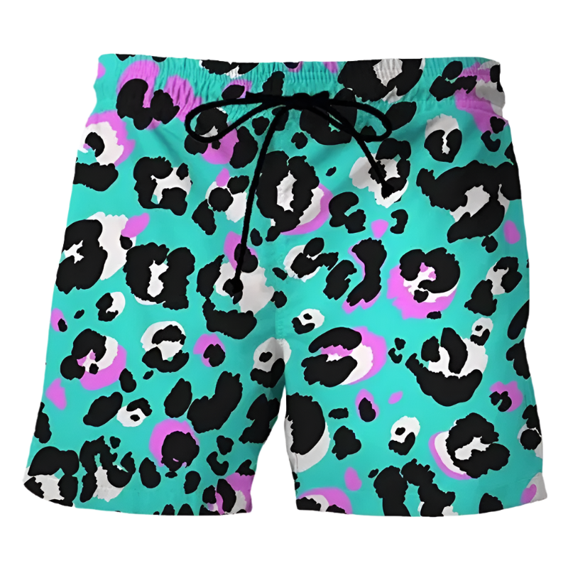 Leopard Print Beach Trunks