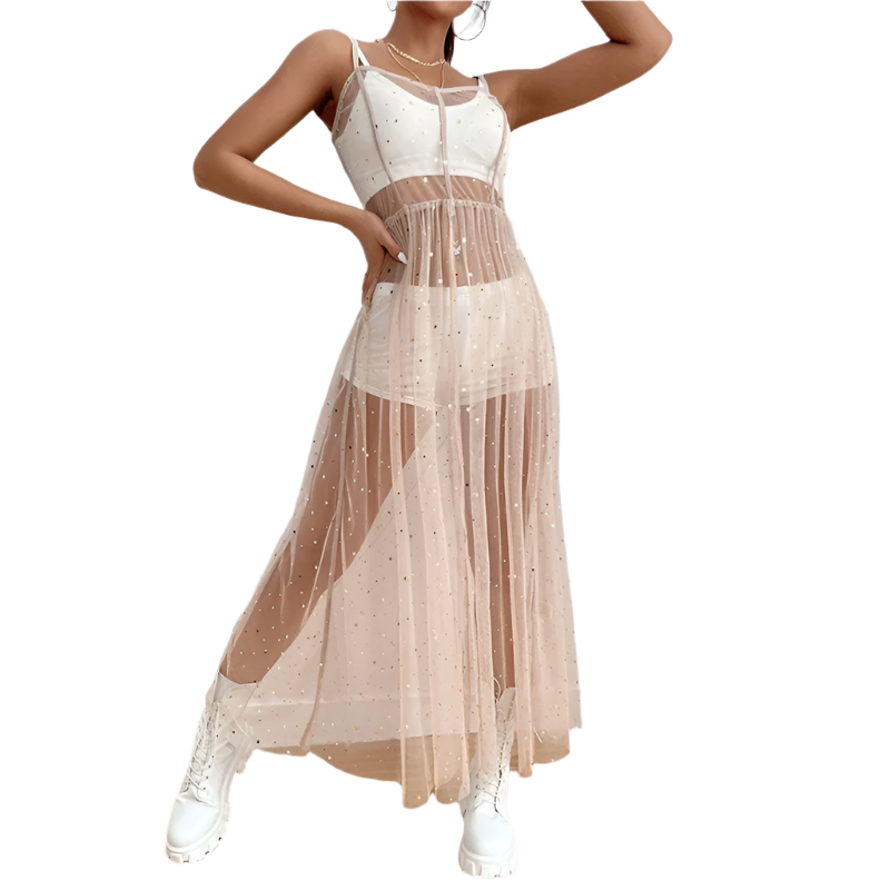 Sequined Split Midi Dress